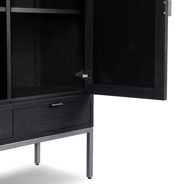 Cressida Bar Cabinet - Black Linen