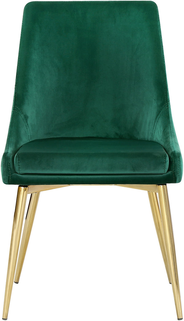 Lynette Dining Chair In Green Velvet