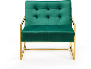 Benny Accent Chair In Green Velvet