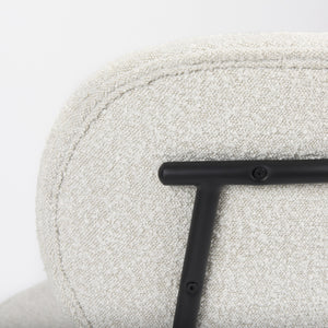 Amelia Cream Boucle W/Black Metal Upholstered Accent Chair 21.3L x 21.3W x 30.3H