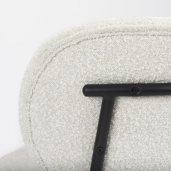 Amelia Cream Boucle W/Black Metal Upholstered Accent Chair 21.3L x 21.3W x 30.3H