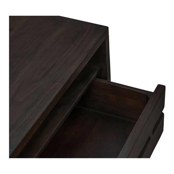 Madagascar Nightstand in Dark Brown Acacia