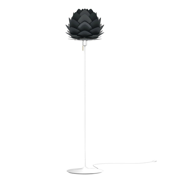 Aluvia Floor Lamp in Anthracite with White Base