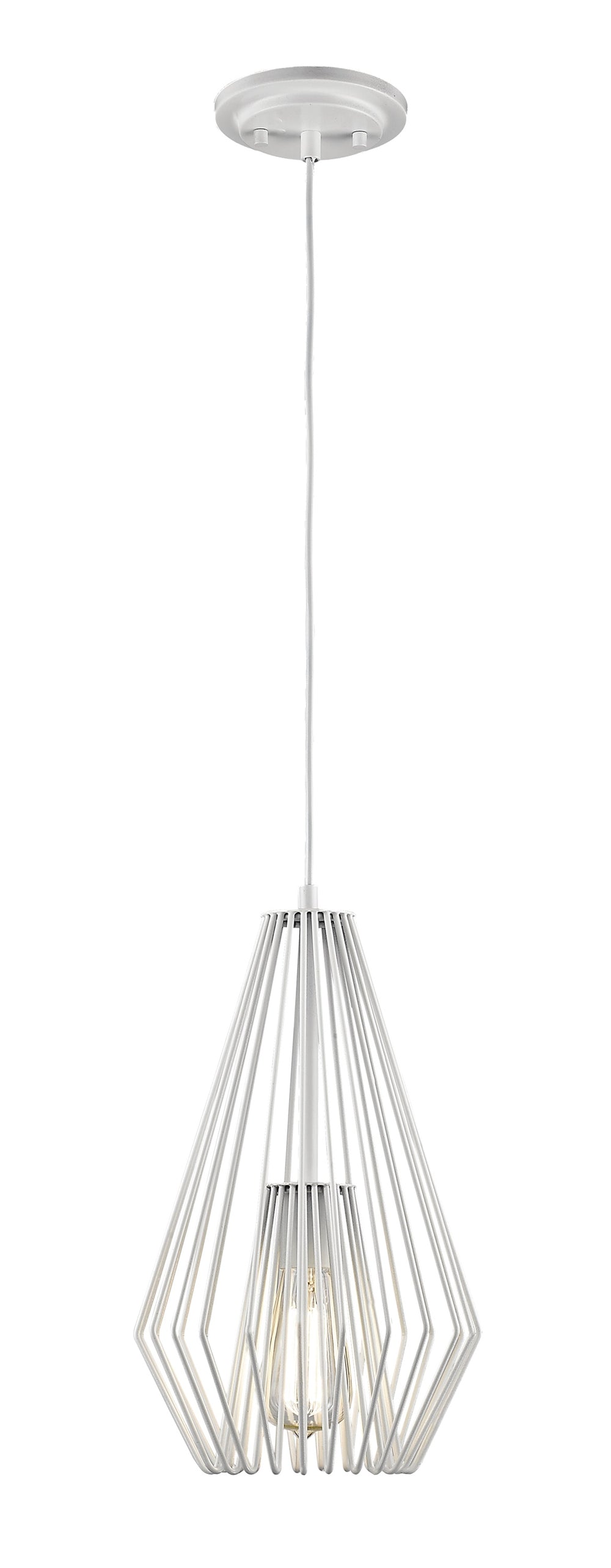 Quintus 1 Light Mini Pendant in Gloss White Finish