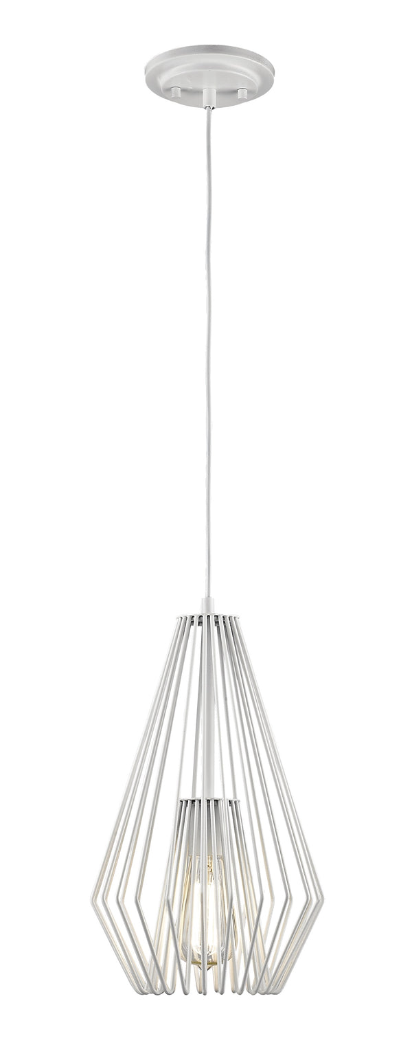 Quintus 1 Light Mini Pendant in Gloss White Finish