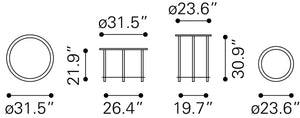 Set of 2 Davis Coffee Tables White & Black
