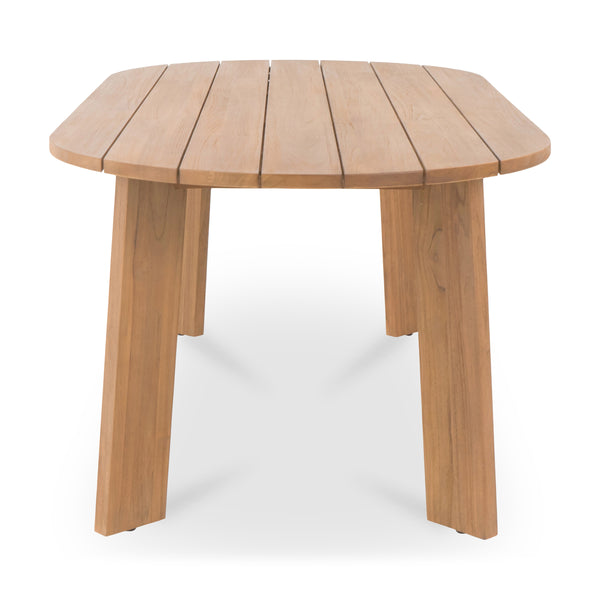 Delta Oval Outdoor Dining Table in Natural Teak
