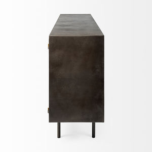 Newsome II 79Lx16Wx33H Black and Gold Metal 4 Cabinet Door Sideboard