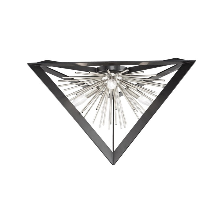 Sunburst  AC11442CH Flush Mount in Matte Black & Chrome