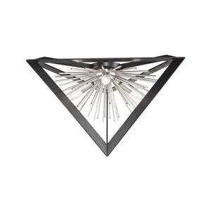 Sunburst  AC11442CH Flush Mount in Matte Black & Chrome