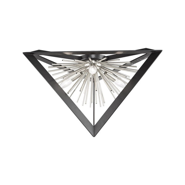 Sunburst  AC11442CH Flush Mount in Matte Black & Chrome