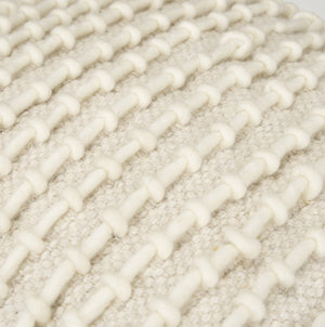 Sakaye Beige w/ Cream Stitched Patterned Pouf