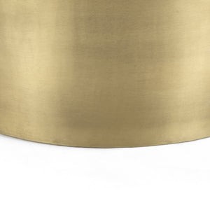 Eclipse Gold Metal Drum Base w/ Dark Brown Wood Top Nested Coffee Table