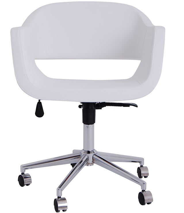 cornelia Contemporary office chair in white leather