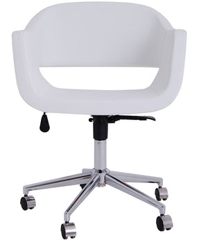 cornelia Contemporary office chair in white leather