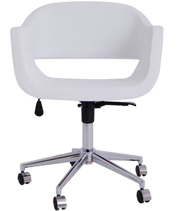 cornelia Contemporary office chair in white leather
