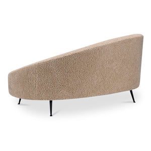 Moe's Abigail Chaise Light Brown Faux Shearling