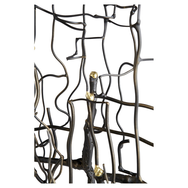 Wilting Brass Sculpture in Gold and Black