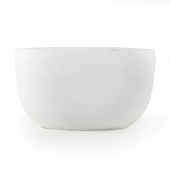 Basil Outdoor End Table In Matte White