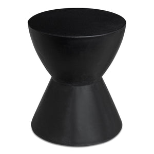 Hourglass Outdoor Stool in Black Concrete