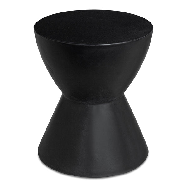 Hourglass Outdoor Stool in Black Concrete