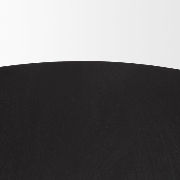 Soma Textured Black Acacia Wood Round Dining Table