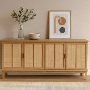 Moe's Seymour Sideboard Natural Oak & Rattan