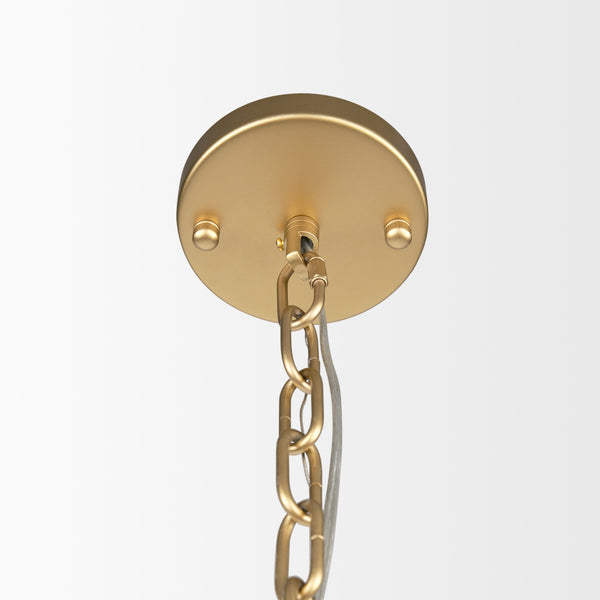 Monroe Brushed Gold Metal w/ Resin Shade 6-Light Chandelier