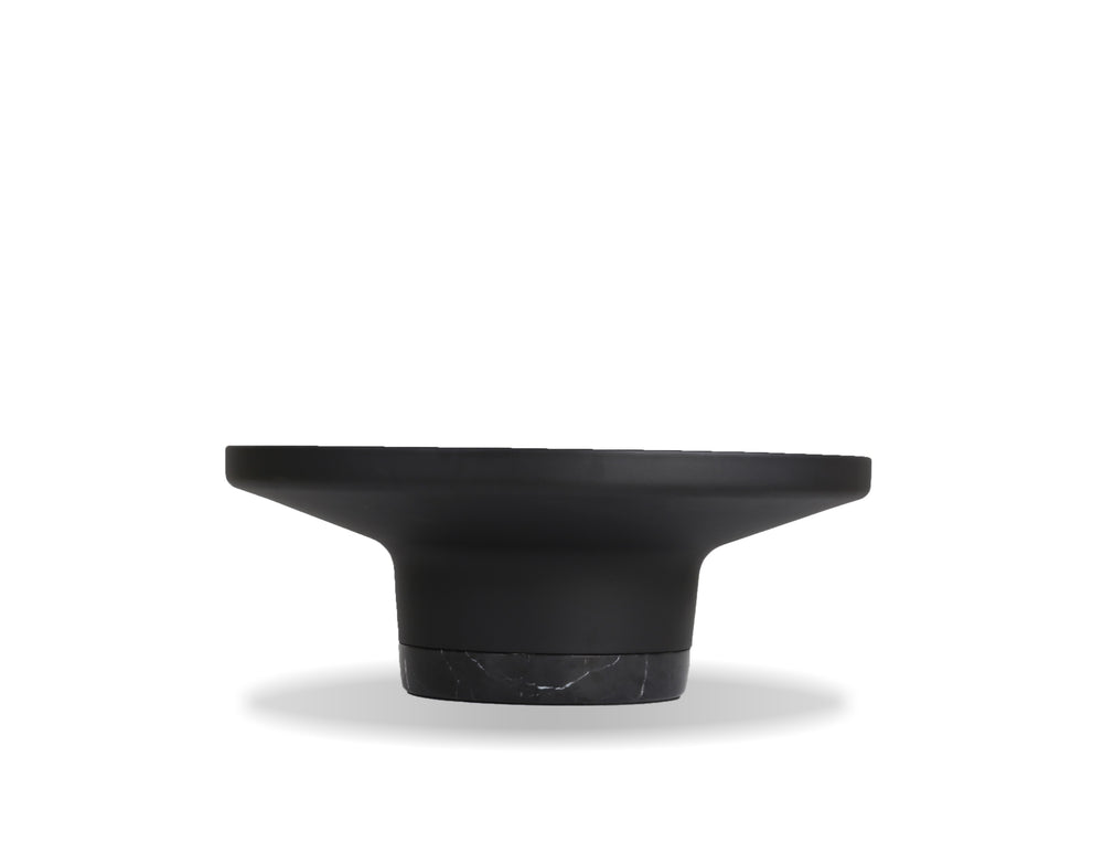 SPACER Coffee Table in matte black PC aluminum/black marble base
