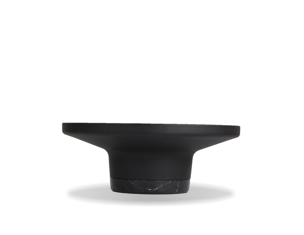 SPACER Coffee Table in matte black PC aluminum/black marble base