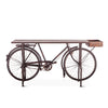 Industrial Teak Bicycle Console Table