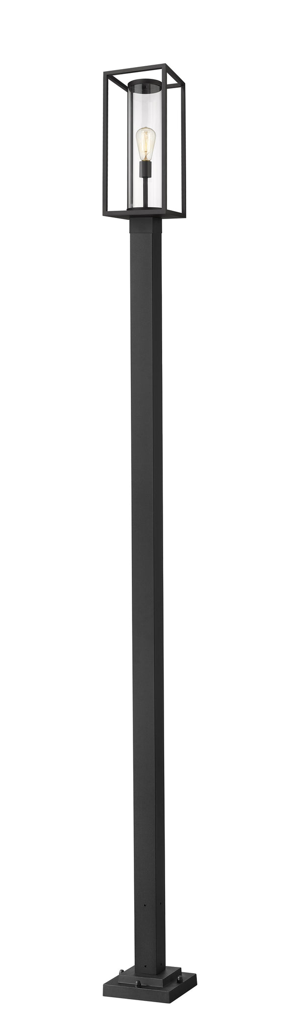Dunbroch 1 Light Outdoor Post Mounted Fixture in Black Finish