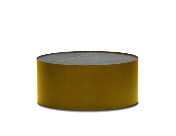 Auro Coffee table in black marble top and brass base