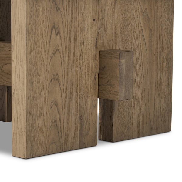 Isaac End Table In Rubbed Light Oak Veneer