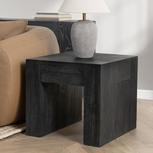 Bristol Solid Wood End Table - Aged Black
