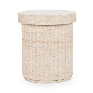 Selah Outdoor Stool in Beige - Stain-Resistant Concrete