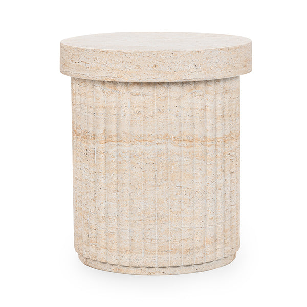 Selah Outdoor Stool in Beige - Stain-Resistant Concrete