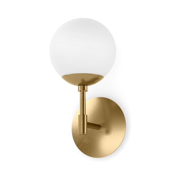 Sunset Sconce In Burnished Brass And Opal Matte Glass