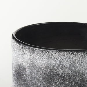 Squally 6.0L x 6.0W x 6.4H Black/Brown Glass Ombre Textured Small Vase