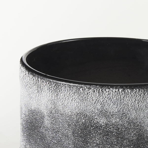 Squally 6.0L x 6.0W x 6.4H Black/Brown Glass Ombre Textured Small Vase