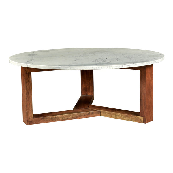 Moe's Jinxx Coffee Table White Marble & Acacia