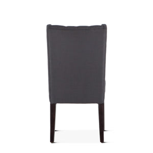 Lara Dark Gray Linen Dining Chair with Dark Walnut Legs