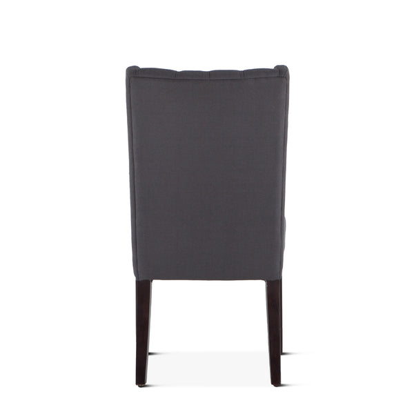 Lara Dark Gray Linen Dining Chair with Dark Walnut Legs