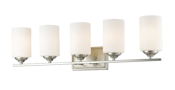 Bordeaux 5 Light Vanity  in Brushed Nickel Finish