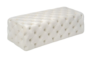 Kaylee Cream Velvet Ottoman