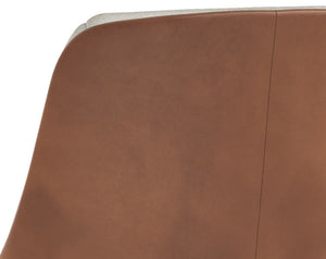 LUCIER LOUNGE CHAIR - BELFAST OATMEAL / BRAVO COGNAC