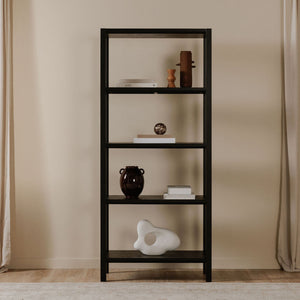 Moe's Nolan Black Bookcase with Beveled Edges