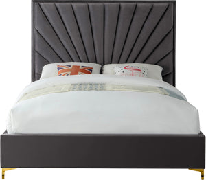 Wilfred Full Bed In Grey Velvet