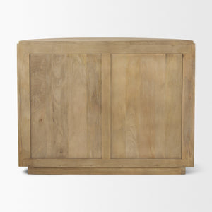 Terra Fluted Light Brown Wood 2-Door Accent Cabinet