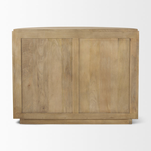 Terra Fluted Light Brown Wood 2-Door Accent Cabinet